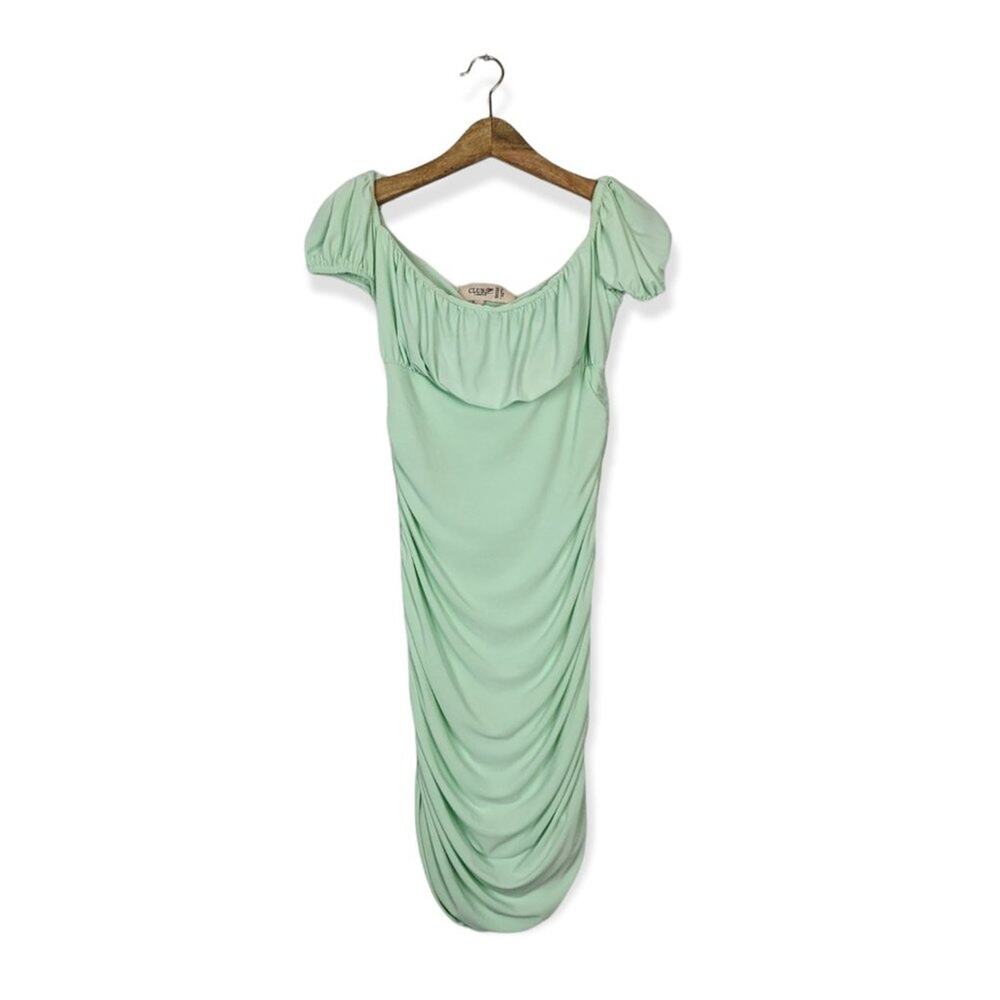 Club L London Mint Green Ruched Mini Dress Size 8